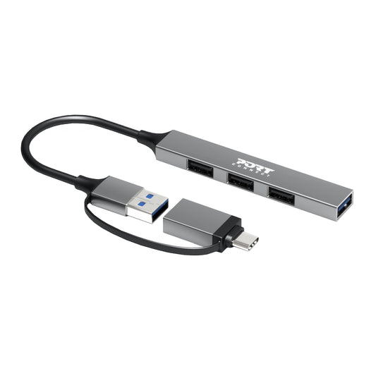 Port Connect USB Type-C to 4-port USB-A 3.0/2.0 Hub - Stellar Technologies