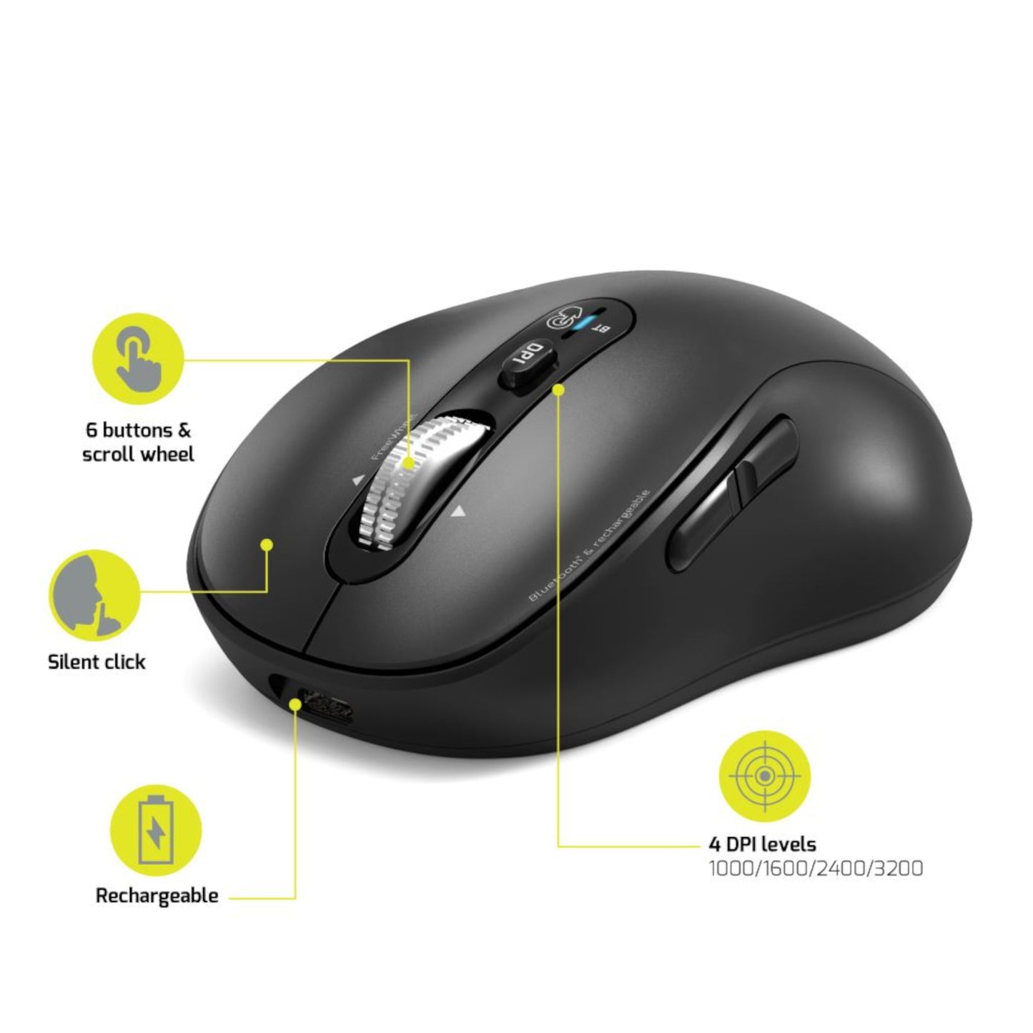 Port Connect Bluetooth® Rechargeable Expert Mouse - Stellar Technologies