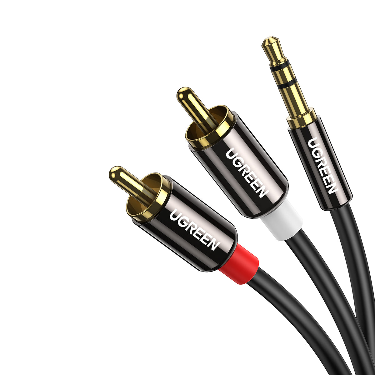 UGREEN AV116 RCA to AUX 3.5mm Audio Cable 1M - Black - Stellar Technologies