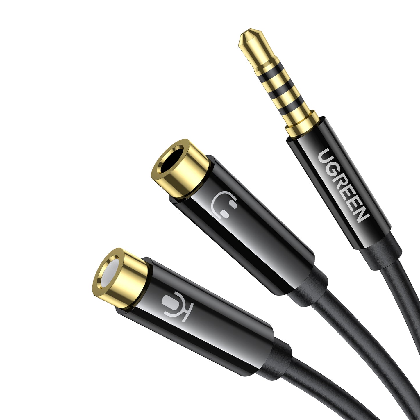 UGREEN AV141 3.5mm Headset Splitter Cable (1x Male to 2x Female) 20cm - Black - Stellar Technologies