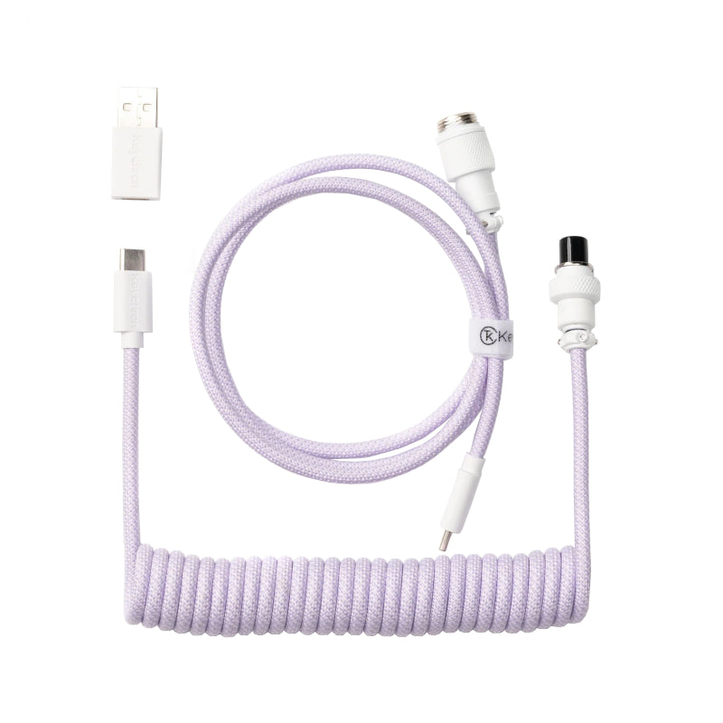 Keychron Coiled Aviator Cable - Light Purple/Straight - Stellar Technologies