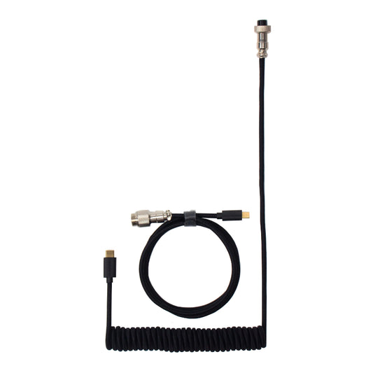 Keychron Coiled Aviator Cable - Black/Straight - Stellar Technologies