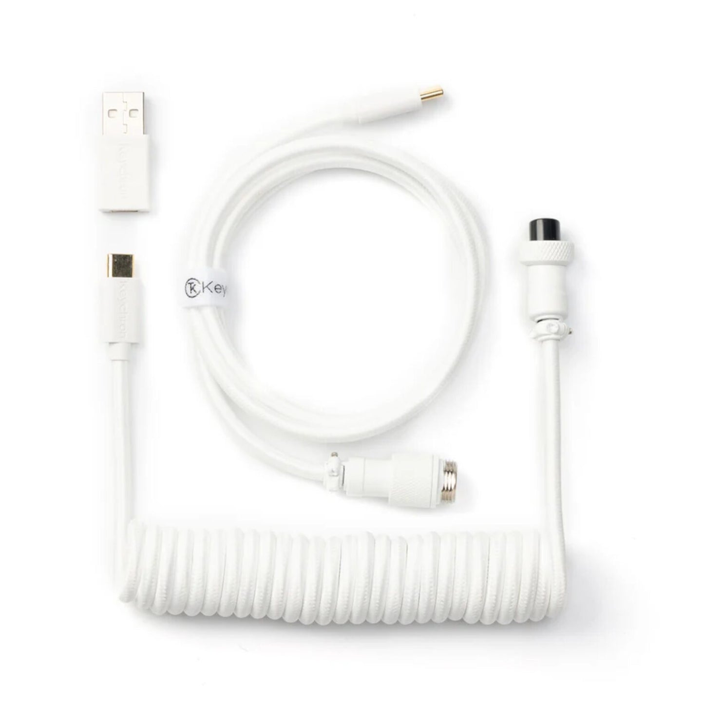 Keychron Coiled Aviator White Cable - Stellar Technologies