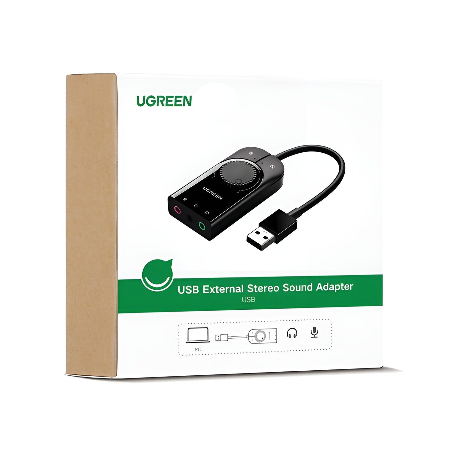 UGREEN CM129-40964 USB-A to 3.5mm External Stereo Sound Adapter - Black - Stellar Technologies