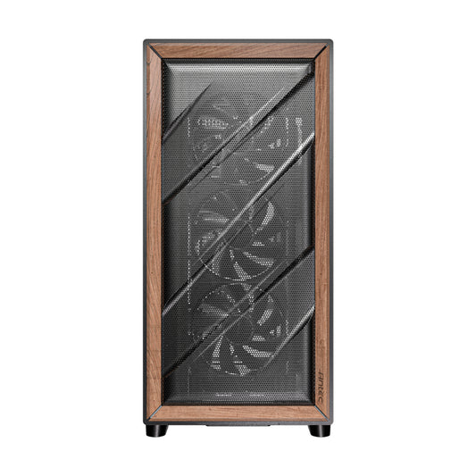 Antec FLUX ATX WOOD Mid Tower Gaming Chassis - Black - Stellar Technologies