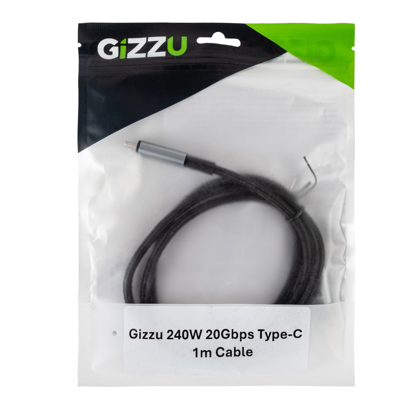 GIZZU 240W 20Gbps Type-C 1m Cable - Stellar Technologies