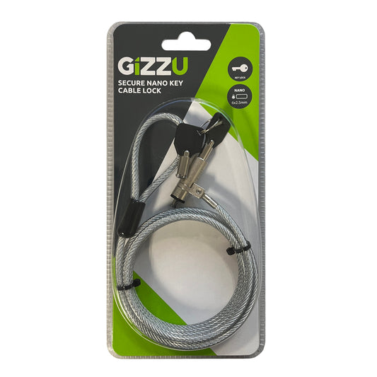 GIZZU 1.8m Nano Key Lock Security Cable with Key - Stellar Technologies