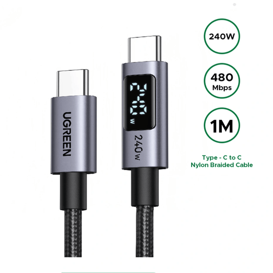 UGREEN 240W USB-C Cable with LED Display – 1M