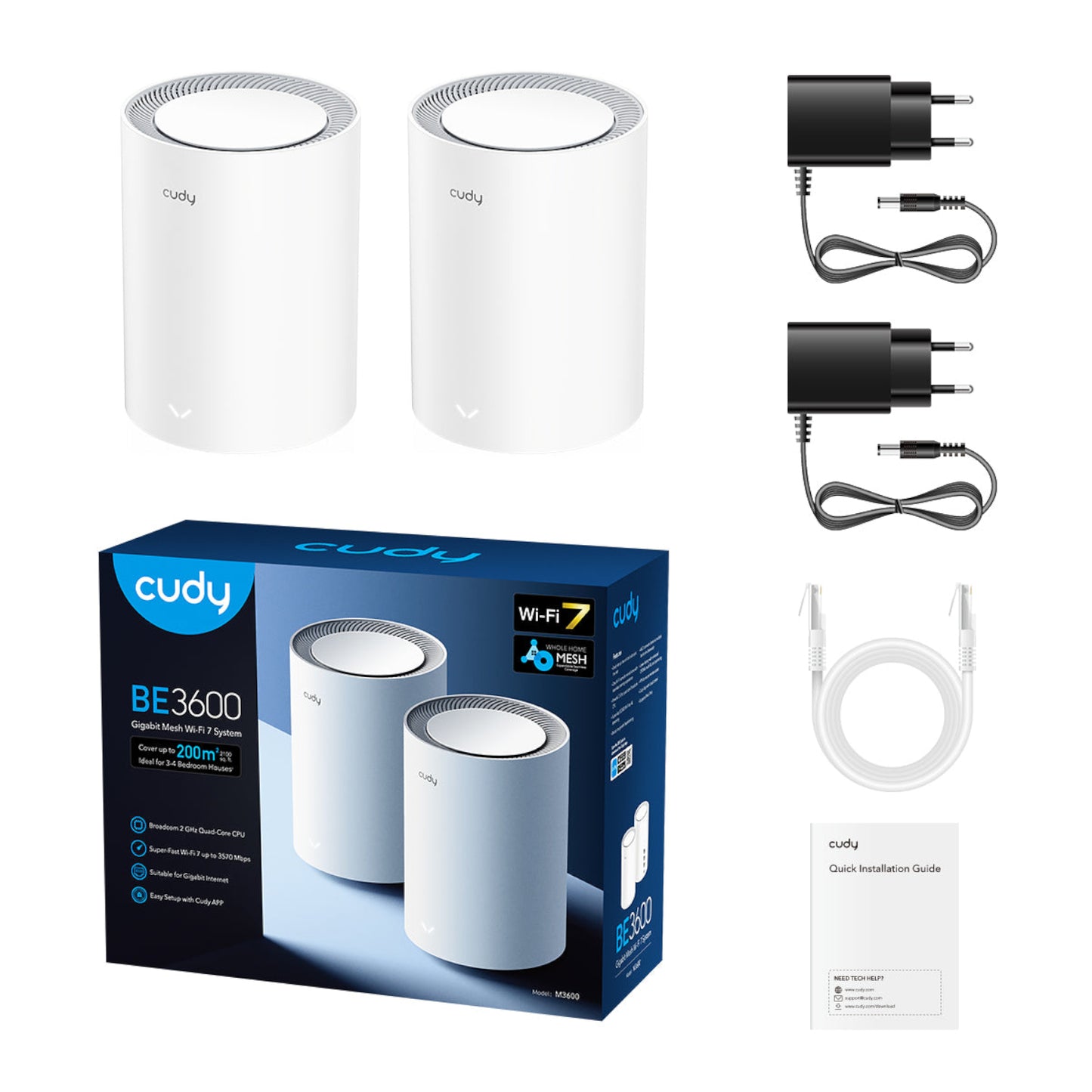 Cudy BE3600 Gigabit Mesh Wi-Fi 7 System - 2 Pack - Stellar Technologies