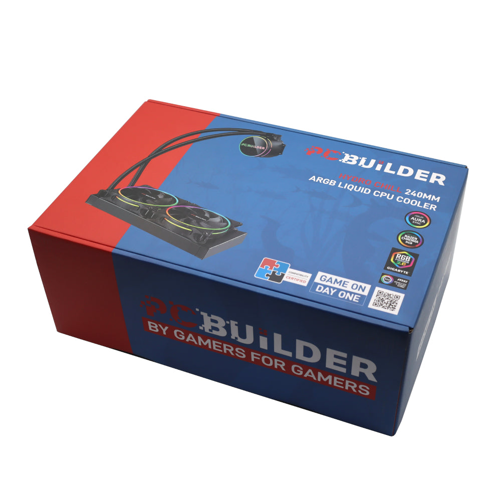 PCBuilder Hydro Chill 240MM AIO Liquid CPU Cooler ARGB - Stellar Technologies