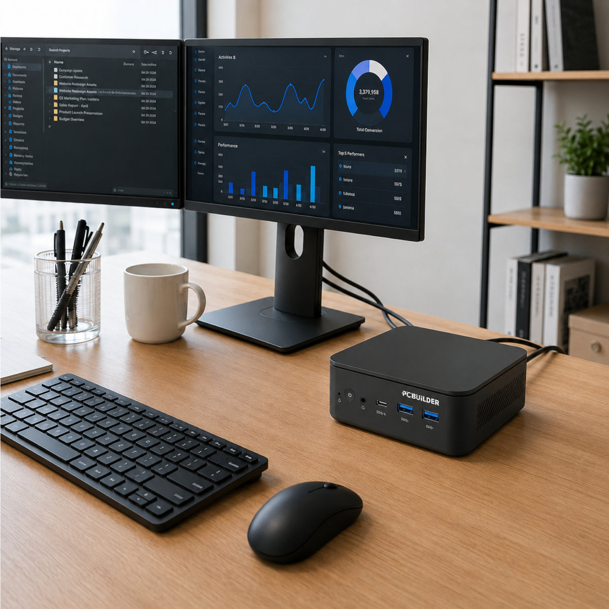 PCBuilder CUBE Mini PC - Intel Core 3-100U, 8GB, 512GB SSD, Win 11 Home - Stellar Technologies