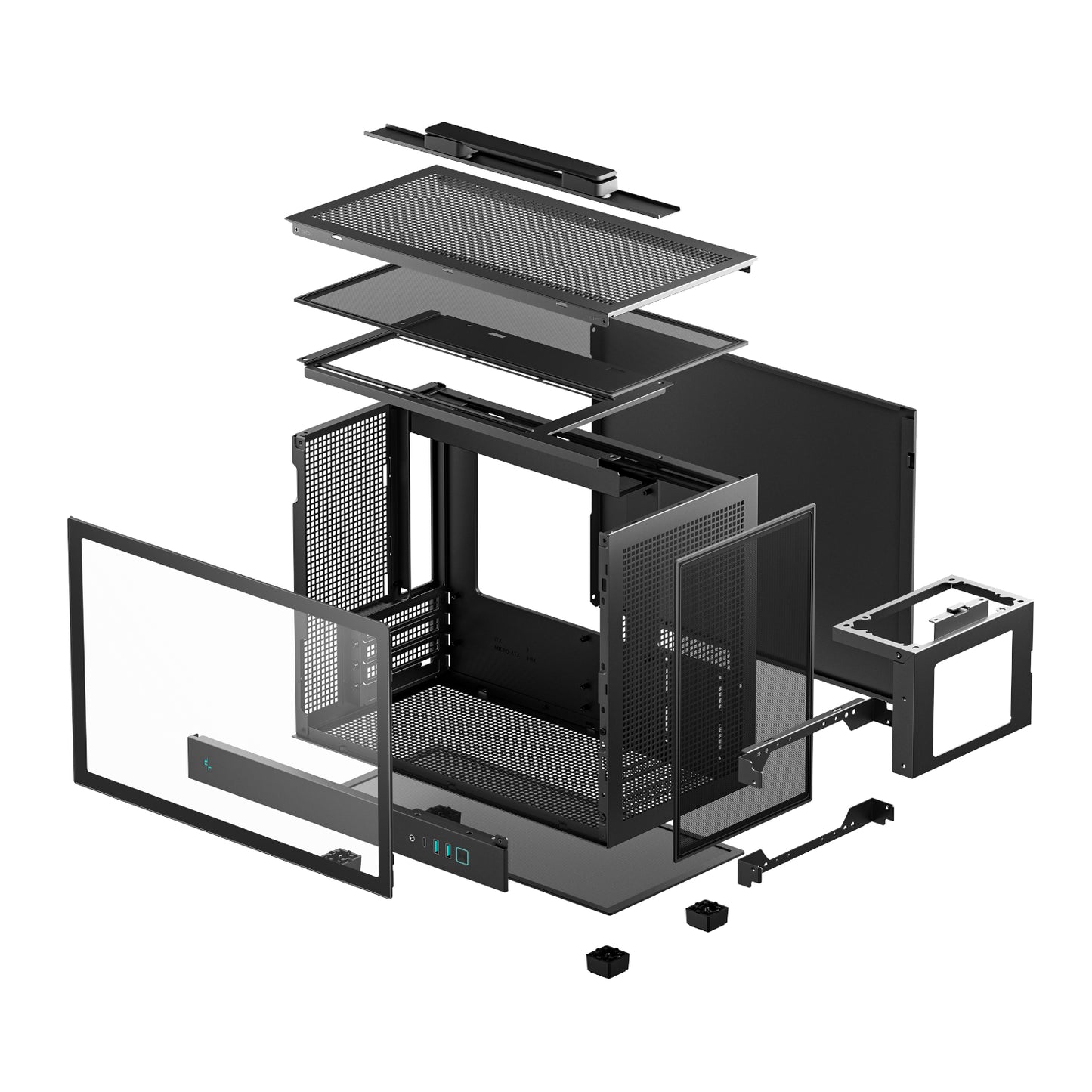 DeepCool CH160 PLUS Micro-ATX Chassis - Black - Stellar Technologies