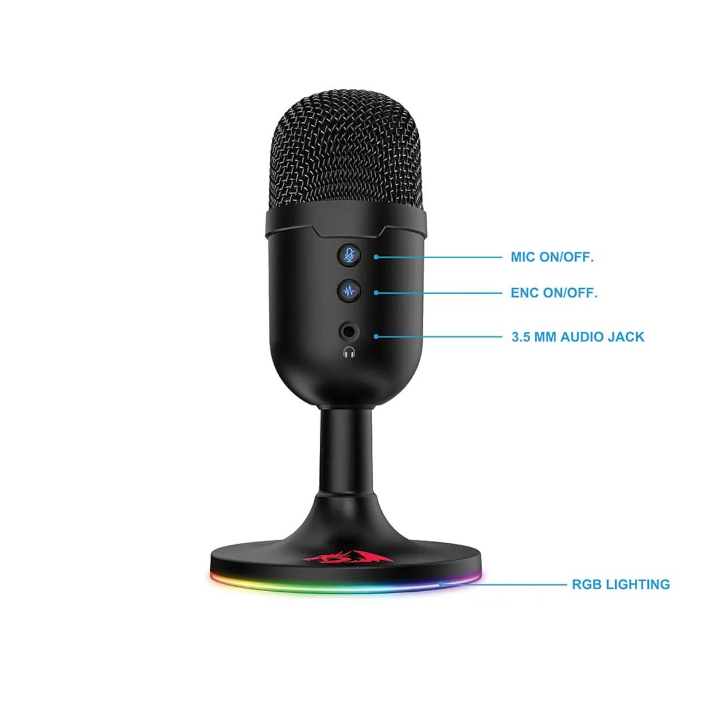 Redragon GM303 PULSAR Gaming Stream Microphone - Black - Stellar Technologies