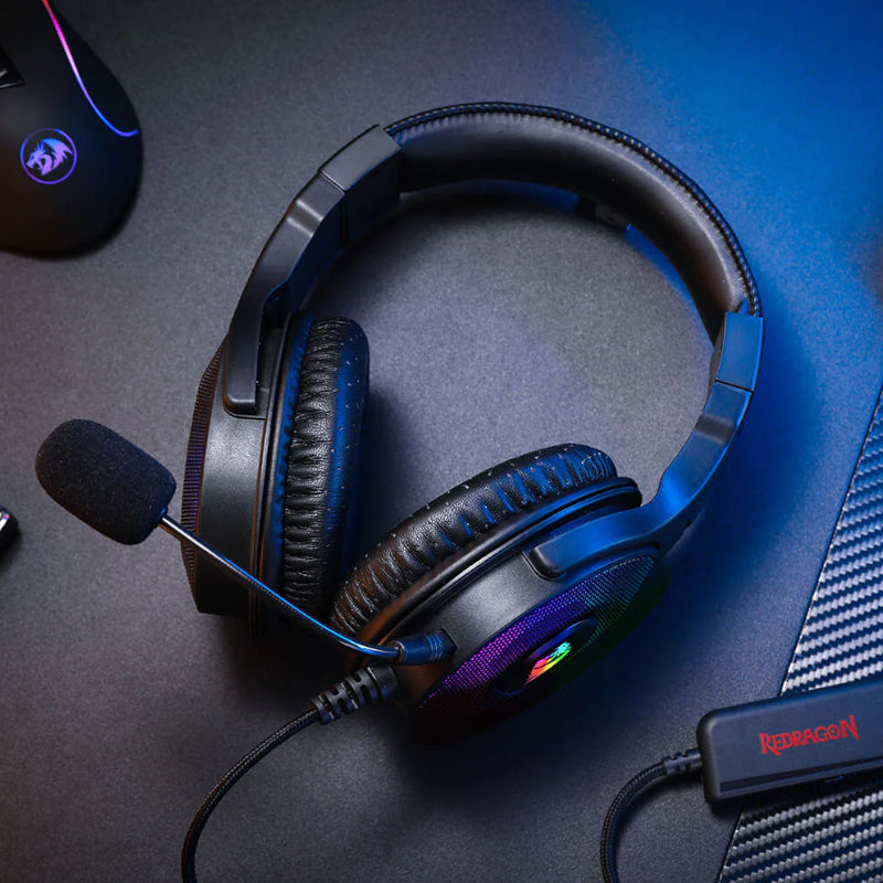 REDRAGON Over-Ear PANDORA USB (Power Only)|Aux (Mic and Headset) RGB Gaming Headset - Black - Stellar Technologies