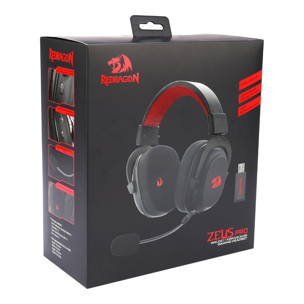 Redragon H510 ZEUS PRO 7.1 Surround Sound Wireless Gaming Headset - Black - Stellar Technologies