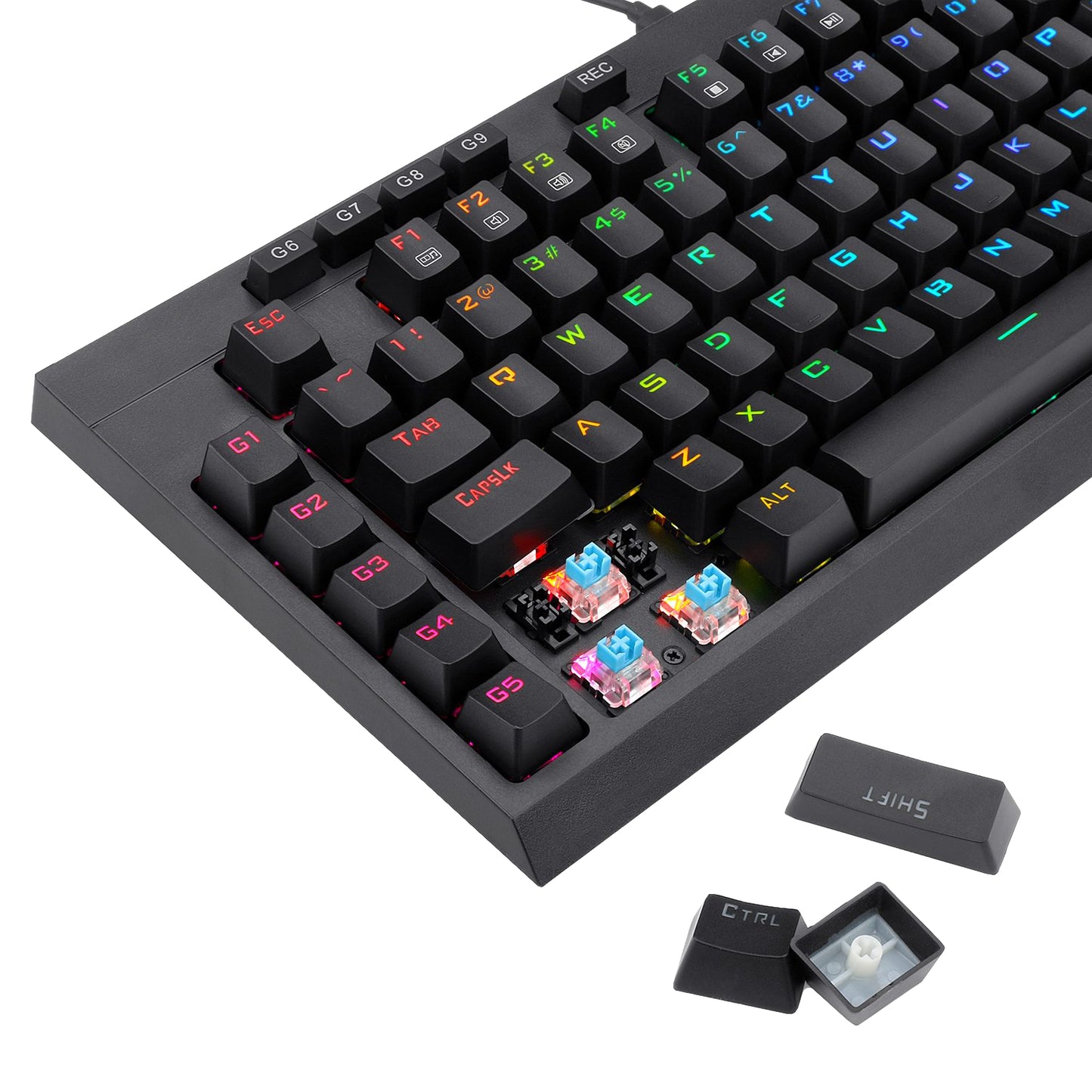 Redragon K588 RGB Pro BROADSWORD TKL Mechanical Wired Gaming Keyboard - Black - Stellar Technologies