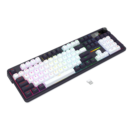 Redragon K762WB-RGB-PRO LCD Full-size Gasket Mechanical Keyboard - Black - Stellar Technologies