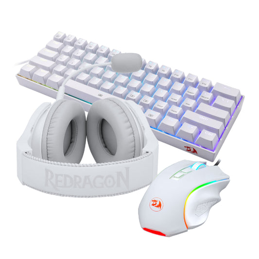 REDRAGON 3IN1 MS|HS|KB WIRED COMBO - WHITE - Stellar Technologies
