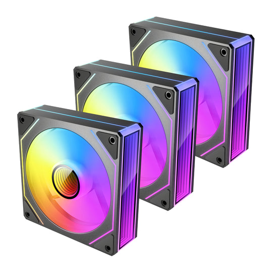 Antec VISION PWM 120mm ARGB Infinity Mirror Case Fan 3 Pack Black - Stellar Technologies