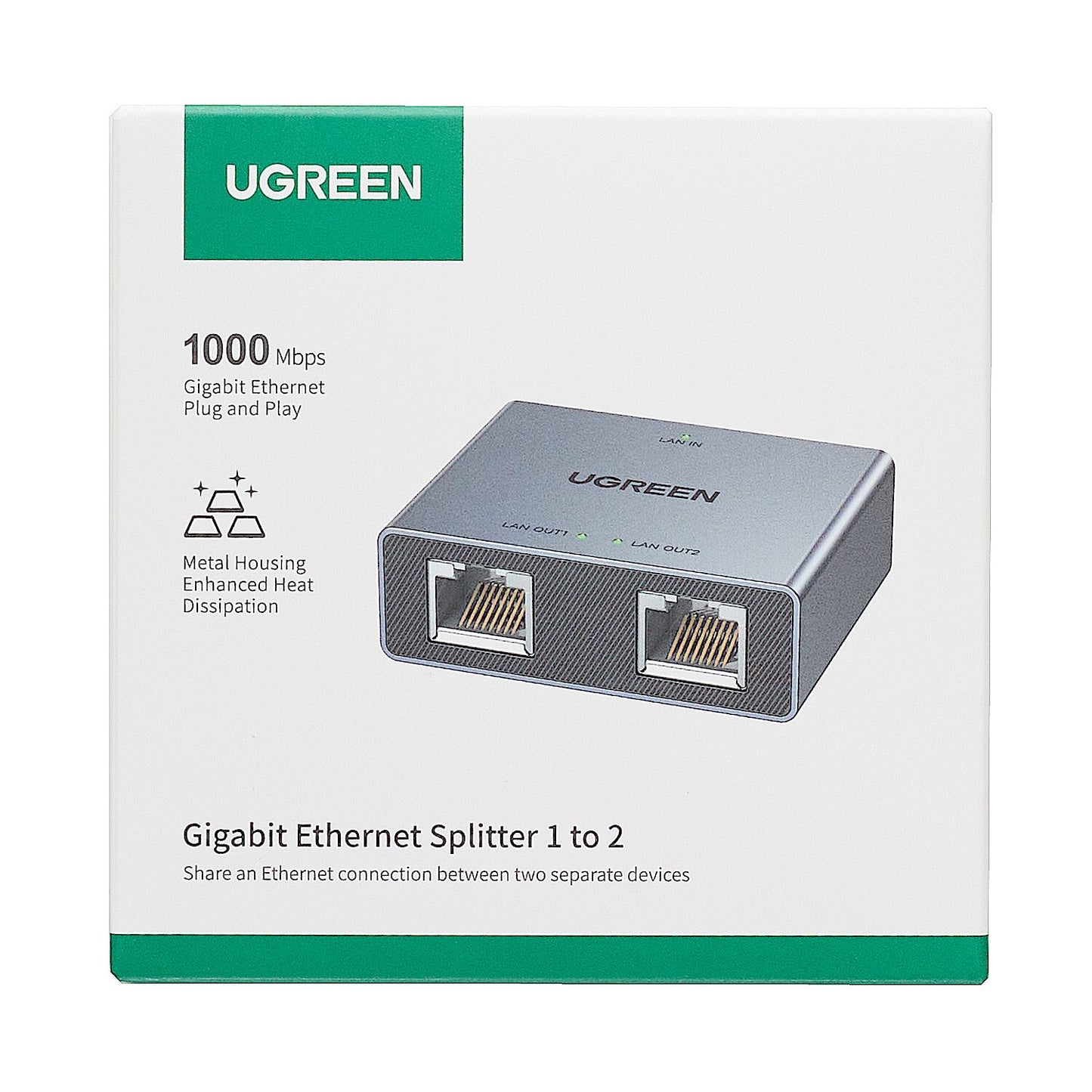 UGREEN 1-to-2 Gigabit Ethernet Splitter, 1000Mbps LAN Network Adapter - Stellar Technologies