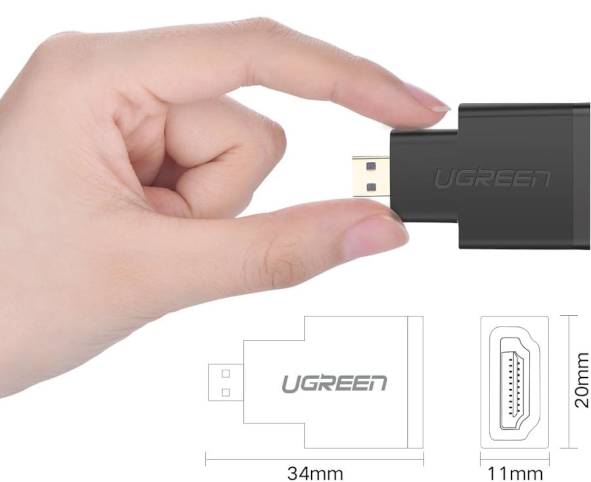 UGREEN Micro HDMI Male to HDMI Female Adapter - Black - Stellar Technologies