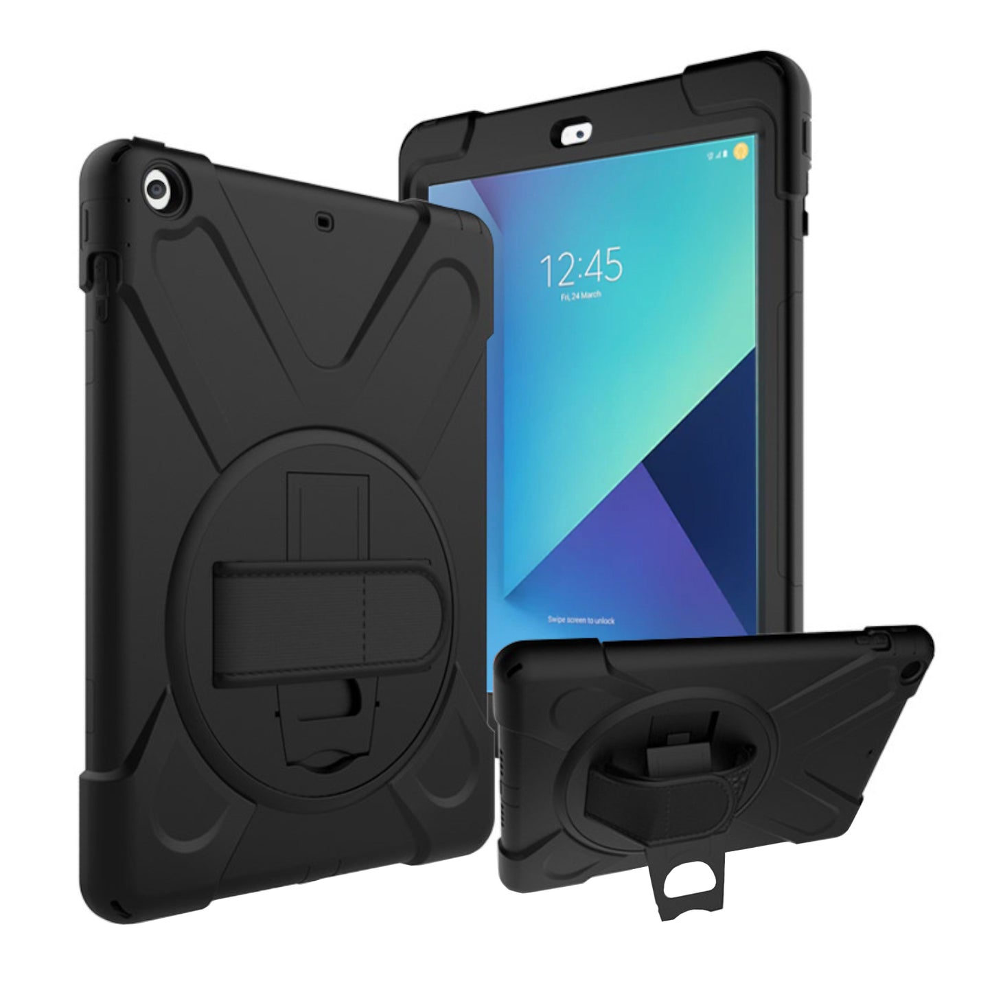 Port Designs Pro Shock 360 Rugged Protective and Rotative Folio for Samsung Galaxy Tab A9+ - Black - Stellar Technologies