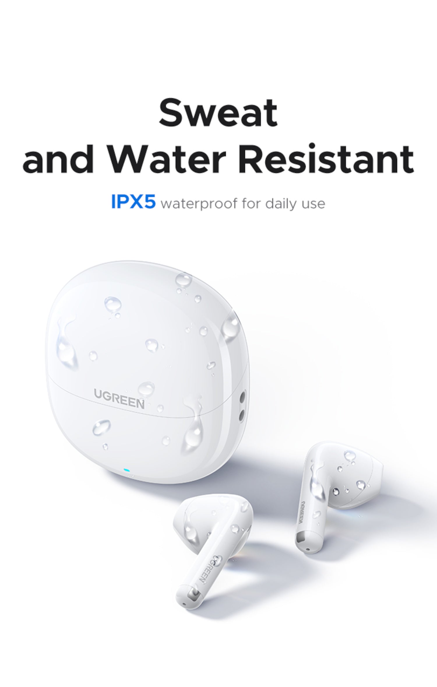 UGREEN Lightbuds Basic Earphones (Semi In-Ear)-White - Stellar Technologies