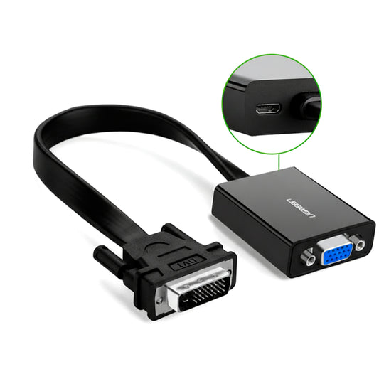 UGREEN DVI-D 24+1 to VGA Active Video Adapter (Male to Female) - Black - Stellar Technologies