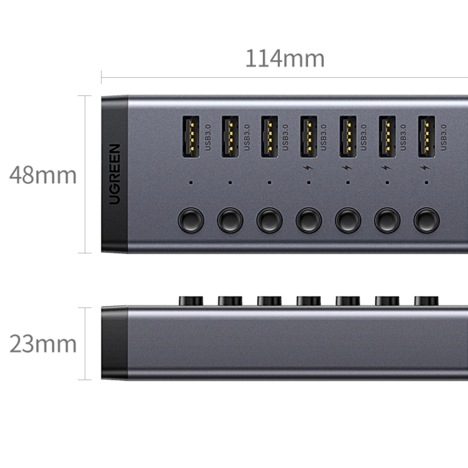 UGREEN 7 in 1 USB 3.0 Hub-Grey - Stellar Technologies