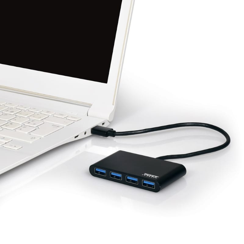 Port USB3.0 to 4 x USB3.0 5Gbps 4 Port Hub - Black - Stellar Technologies