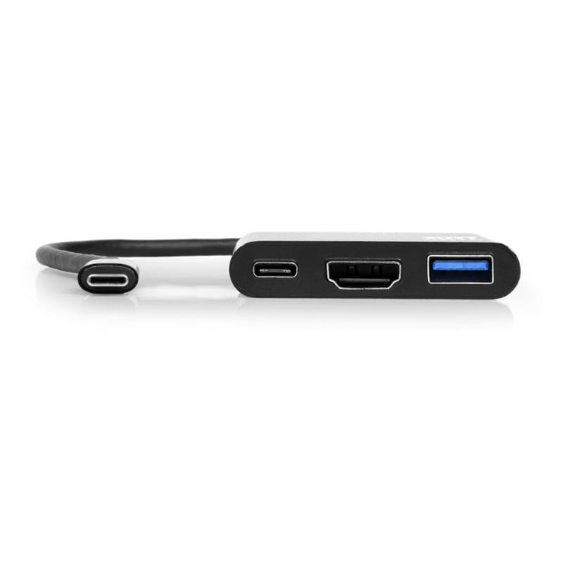 Port USB Type-C to 1 x HDMI|1 x USB3.0|1 x Type-C 60W PD Dock - Black - Stellar Technologies