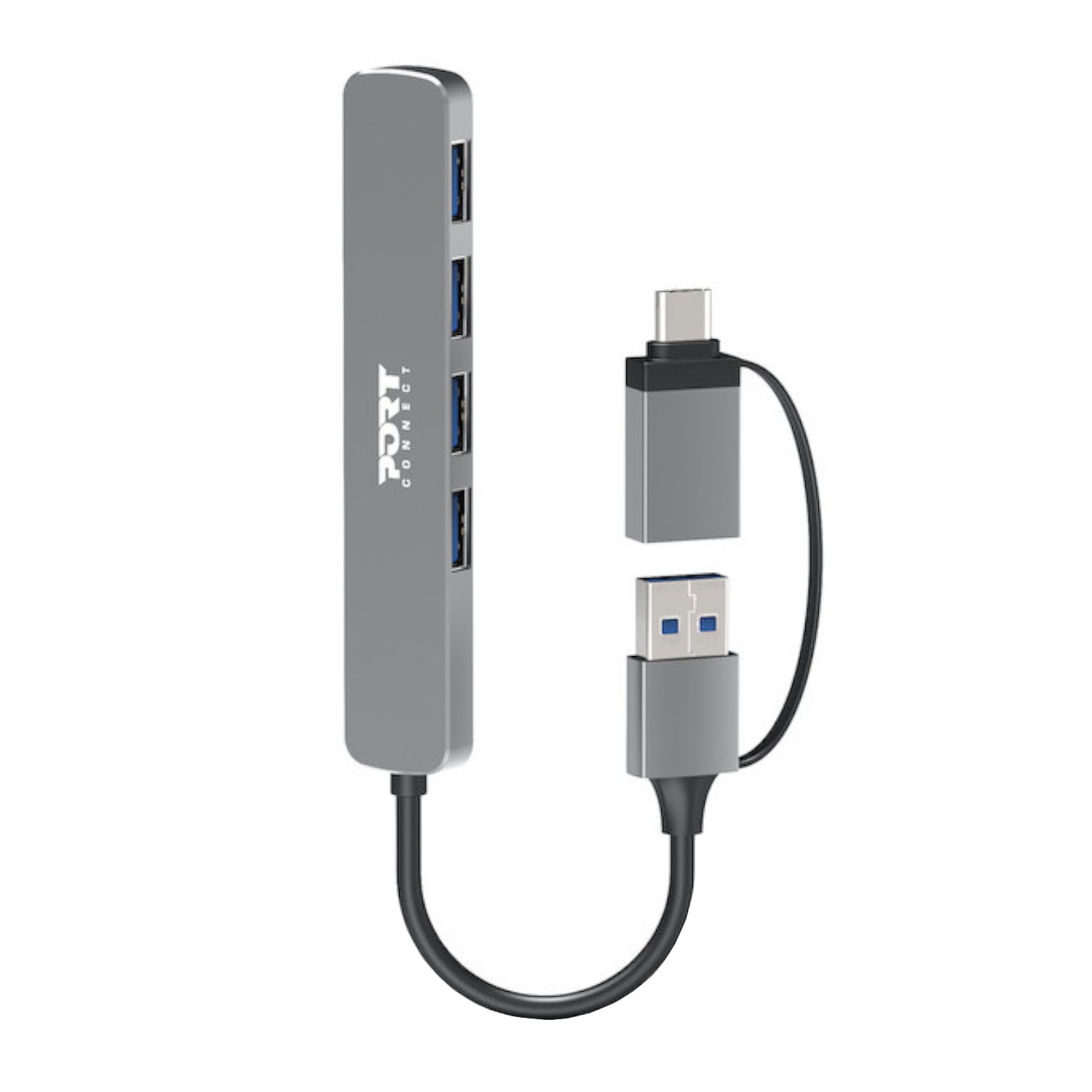 Port Connect USB Type-C to 4-port USB-A 3.0 Hub - Stellar Technologies
