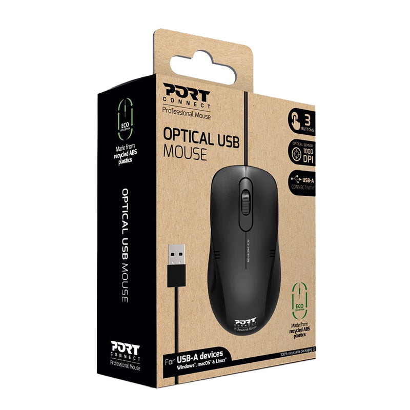 Port Connect Optical USB Mouse - Stellar Technologies