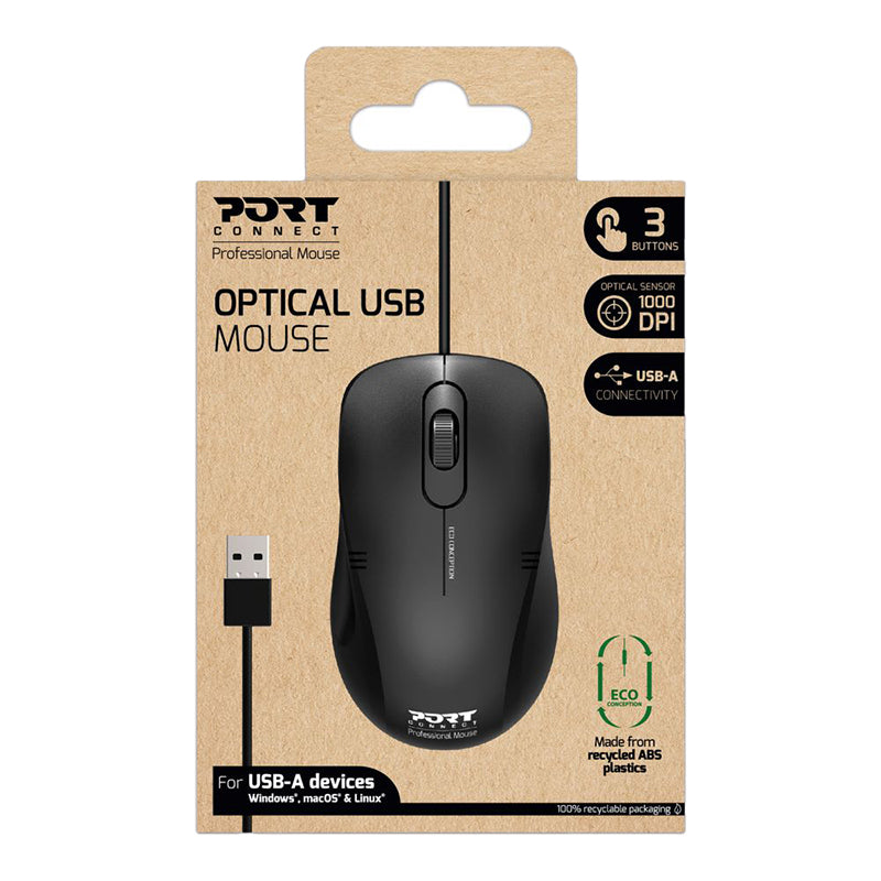 Port Connect Optical USB Mouse - Stellar Technologies