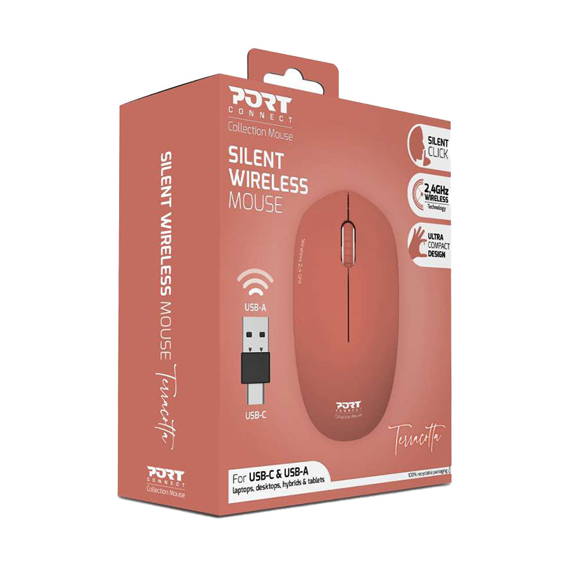 Port Connect MOUSE COLLECTION II WIRELESS Terracota - Stellar Technologies