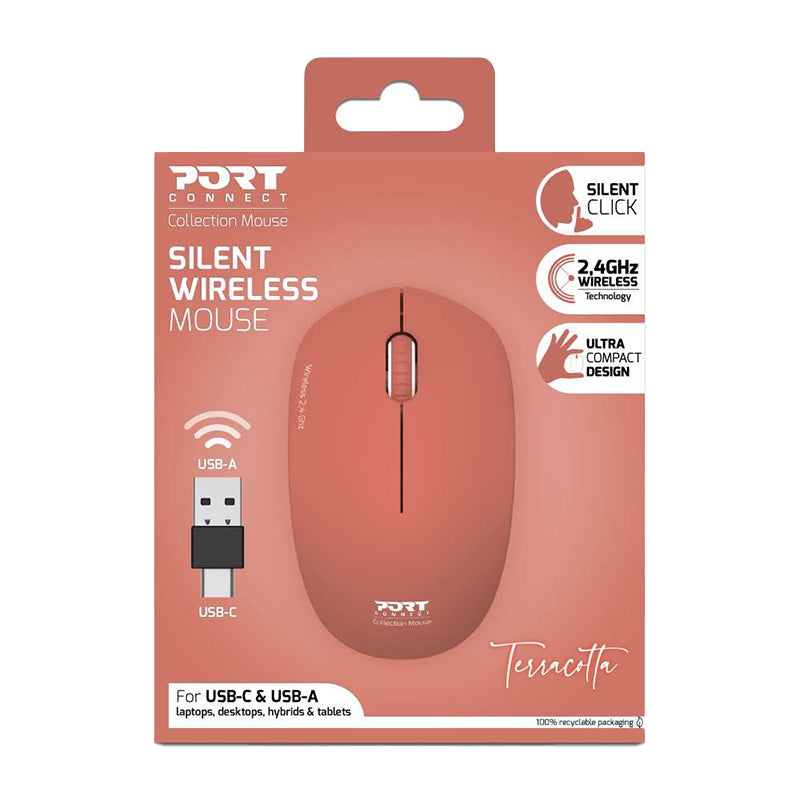 Port Connect MOUSE COLLECTION II WIRELESS Terracota - Stellar Technologies