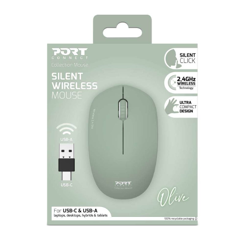 Port Connect MOUSE COLLECTION II WIRELESS Olive - Stellar Technologies