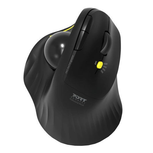 Port Connect Bluetooth + Wireless Rechargeable Ergonomic Trackball Mouse - Stellar Technologies