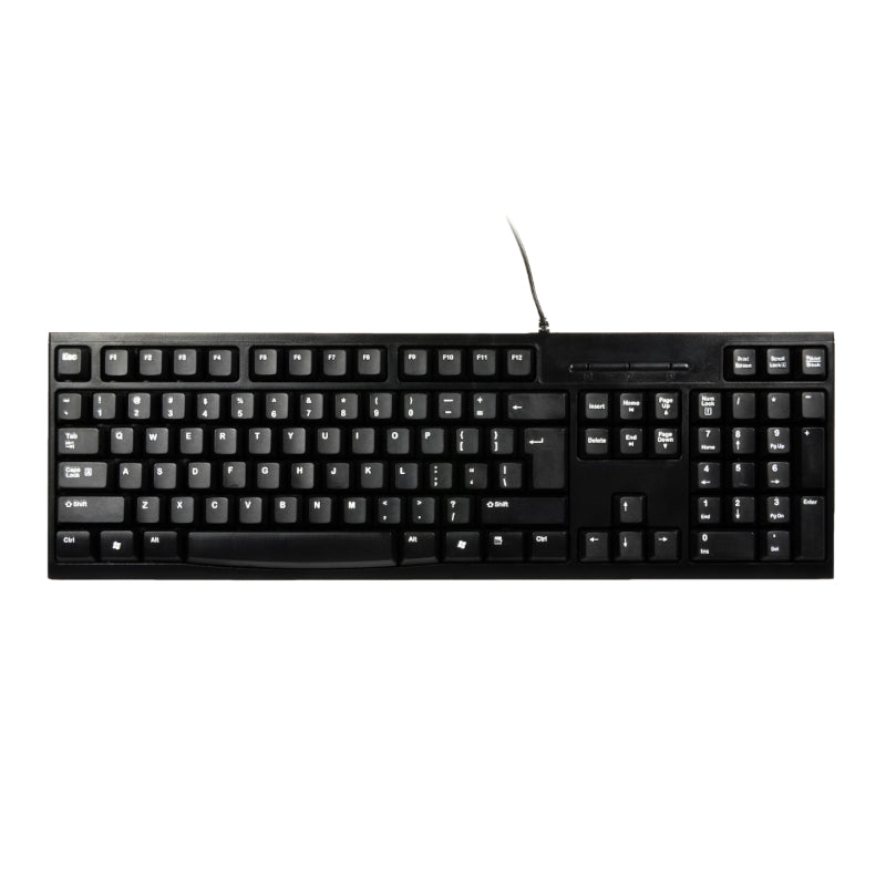 Port Connect Office Budget Wired Keyboard-Black - Stellar Technologies