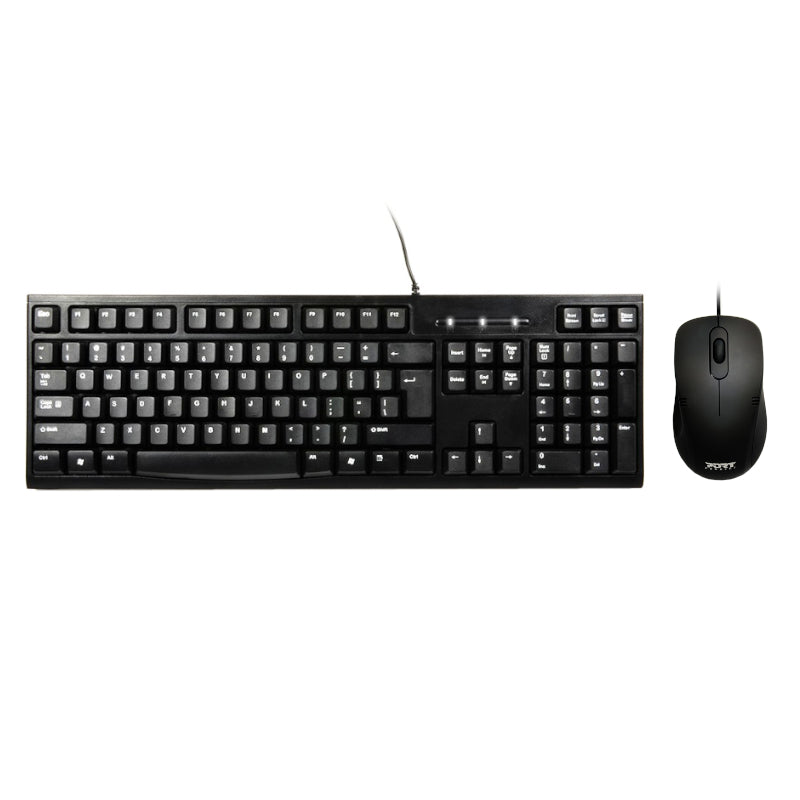 Port Design COMBO Wired Mouse + Keyboard - Black - Stellar Technologies