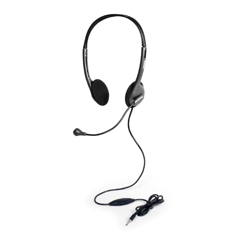 Port Stereo Headset with Mic with 1.2m Cable|1 x 3.5mm|Volume Controller - Black - Stellar Technologies