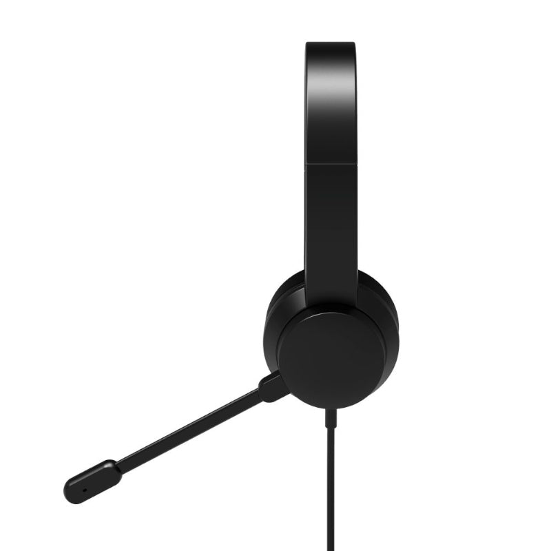 Port Connect USB Headset 1.8m Cable with Mic and Padded/Soft Cushions Black - Stellar Technologies