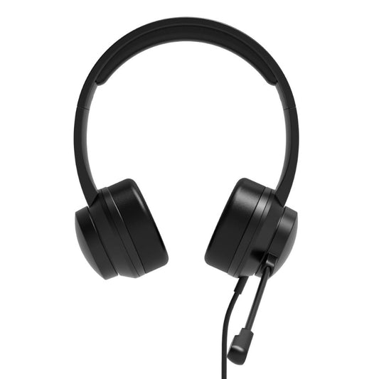 Port Connect USB Headset 1.8m Cable with Mic and Padded/Soft Cushions Black - Stellar Technologies