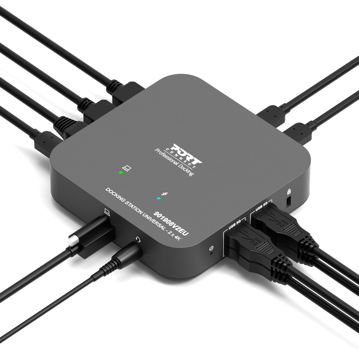 Port Connect Multi-port USB Type-C 2x4K Office Docking Station - Stellar Technologies