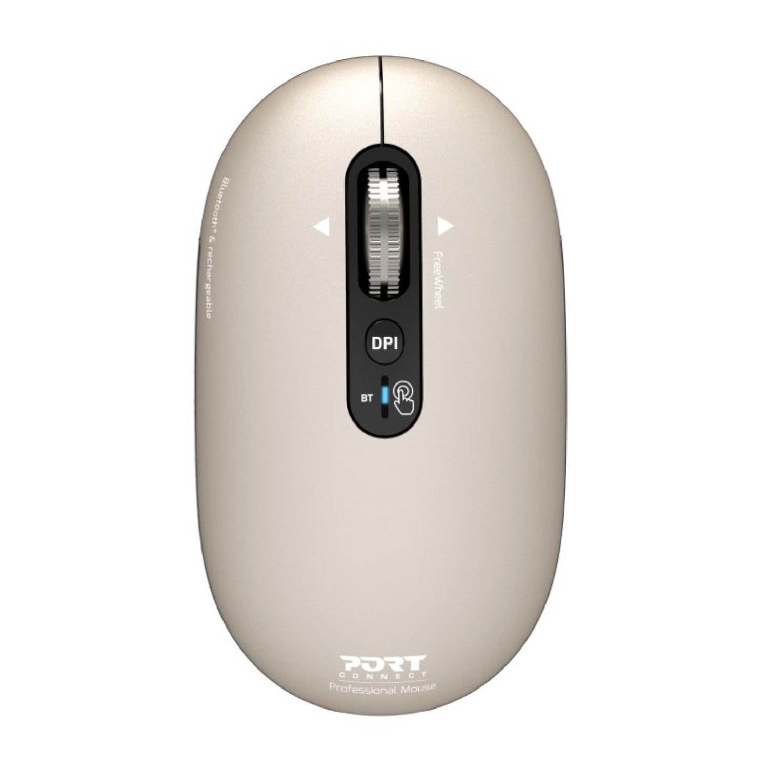 Port Connect PURE MAC Rechargeable Wireless and Bluetooth Mouse - Pearl - Stellar Technologies