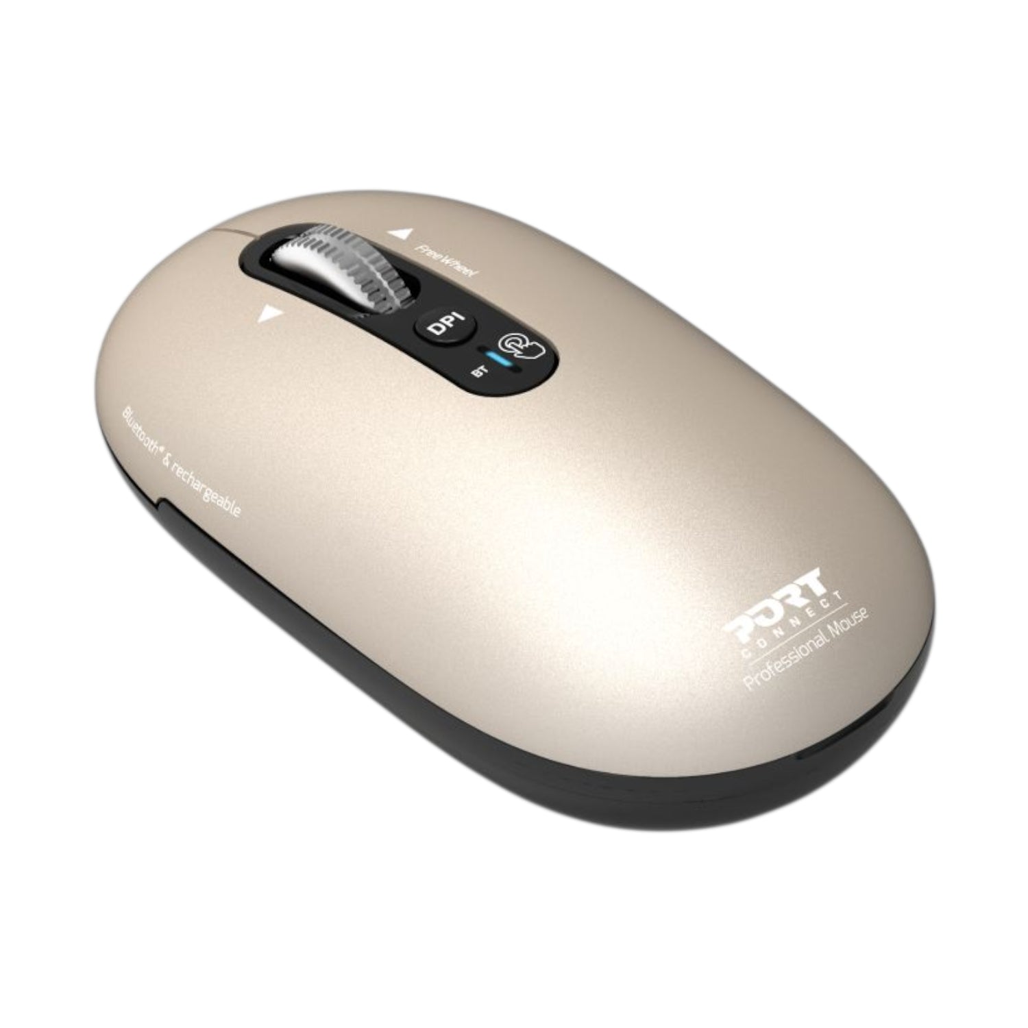 Port Connect PURE MAC Rechargeable Wireless and Bluetooth Mouse - Pearl - Stellar Technologies