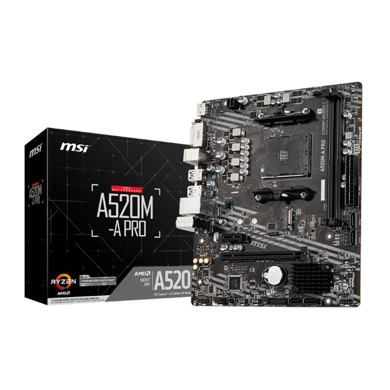 MSI A520M-A PRO AM4 AMD MATX Gaming Motherboard - Stellar Technologies