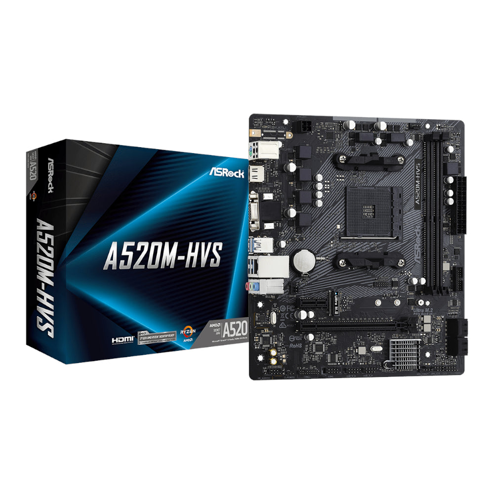 ASRock A520M-HVS AMD AM4 M-ATX Motherboard - Stellar Technologies