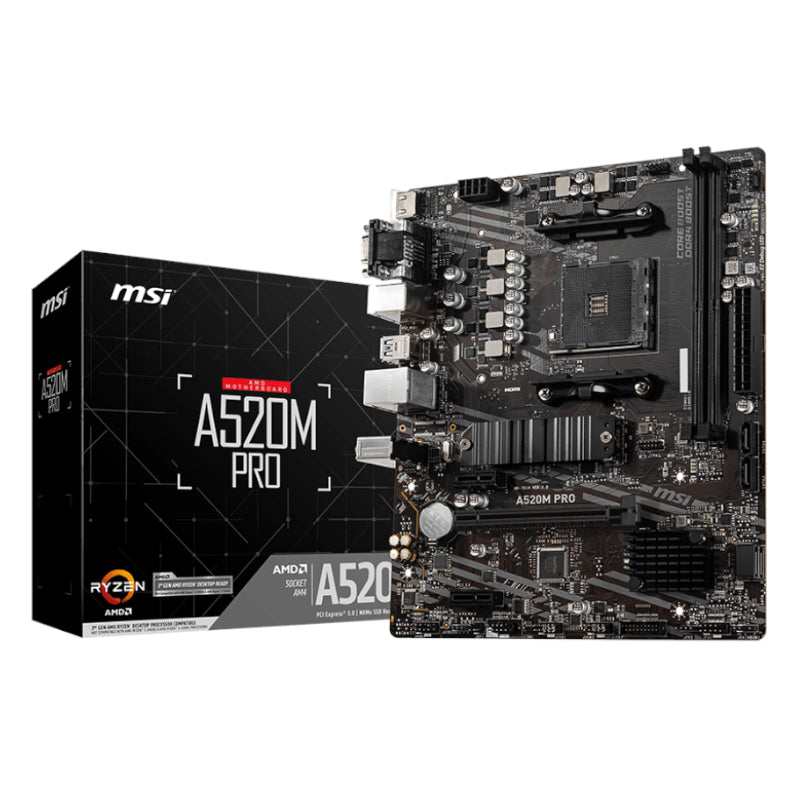 MSI A520M-PRO AMD AM4 MATX Gaming Motherboard - Stellar Technologies