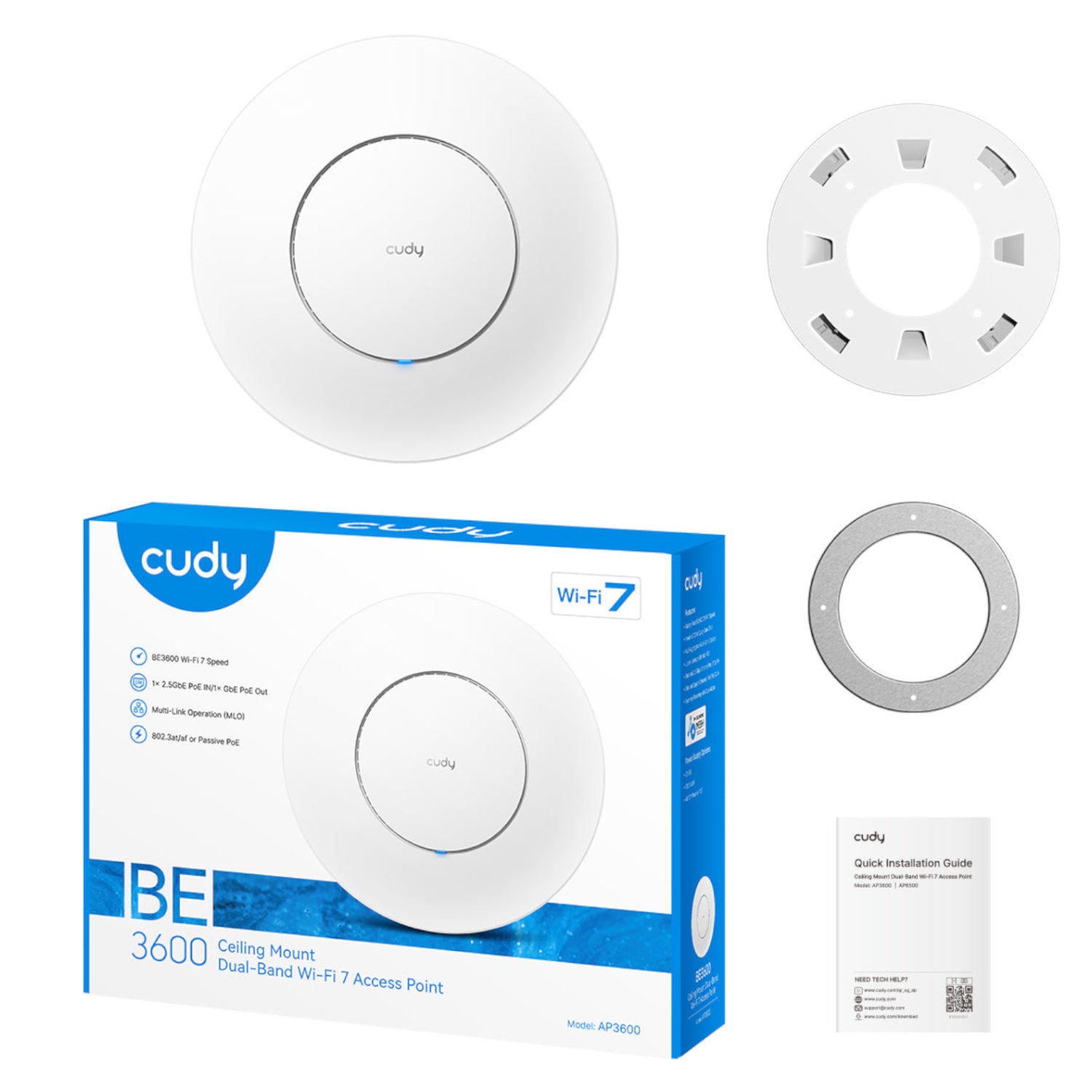 Cudy BE3600 2.5G Dual Band WiFi7 Ceiling Access Point - Stellar Technologies